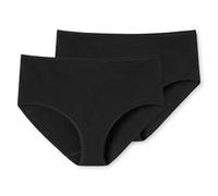 SCHIESSER Damen Slip 2er Pack - Midi-Slip, Cotton Stretch, uni Schwarz 4XL