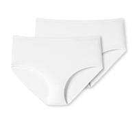 SCHIESSER Damen Slip 2er Pack - Midi-Slip, Cotton Stretch, uni Weiß M