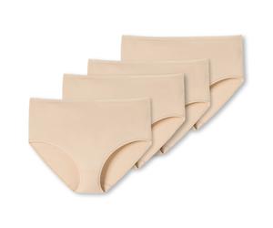 SCHIESSER Damen Slip 4er Pack - Midi-Slip, Cotton Stretch, uni Beige (Sand) 4XL