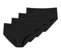 Slip SCHIESSER "Slip 4er Pack", Damen, Gr. M, schwarz, Obermaterial: 95% Baumwolle CO. 5% Elasthan EL., Unterhosen Slip (84535567-M) schwarz