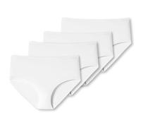 SCHIESSER Damen Slip 4er Pack - Midi-Slip, Cotton Stretch, uni Weiß M