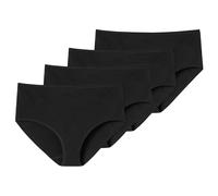 SCHIESSER Damen Slip 4er Pack - Midi-Slip, Cotton Stretch, uni Schwarz 2XL