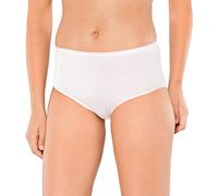 Schiesser Damen (2er Pack) Midi Slip Baumwolle Klassische Passform, Blickdicht, Weiß (Weiss 100), 44