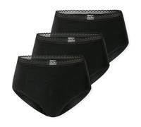 SCHIESSER Damen Midi-Slips, 3er Pack - 3Pack Midi, Stretch Cotton, uni Schwarz L
