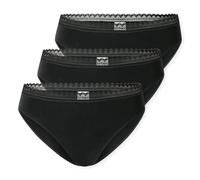 SCHIESSER Damen Rio-Slips, 3er Pack - 3Pack Rio Slip, Stretch Cotton, uni Schwarz M