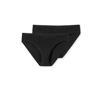 Schiesser Damen Slip Tai 95/5-175995, 2er Pack, Schwarz, Größe 38