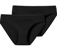 Schiesser Damen Slip Tai, 2er Pack, Gr. 38, Schwarz (schwarz 000)