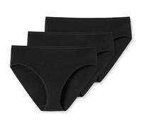 Schiesser Slip 3er-Pack Essentials Cotton – Baumwolle/Stretch, schmale Abschlüsse, Schwarz Gr. 36