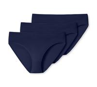 SCHIESSER Damen Slips 3er Pack - Jazz-Pants, Cotton Essentials, Basic, Stretch Dunkelblau XL