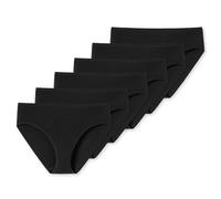 SCHIESSER Damen Slips 6er Pack - Jazz-Pants, Cotton Essentials, Basic, Stretch Schwarz 40 (Gr. Large)