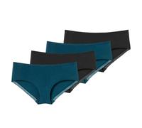Schiesser Damen Slips Panty Cotton Lace | 4er Pack (DE/NL/SE/PL, Numerisch, 48, Regular, Regular, Petrol/schwarz)