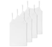 Schiesser Damen Spaghetti-Top Organic Cotton | 4er Pack (44, Weiß)