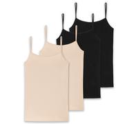 SCHIESSER Damen Spaghettitop, 4er Pack - Single Jersey, Serie 95/5, uni S Beige/Schwarz