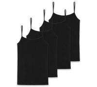 SCHIESSER Damen Spaghettitop, 4er Pack - Single Jersey, Serie 95/5, uni Schwarz S