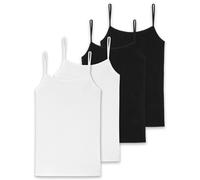 SCHIESSER Damen Spaghettitop, 4er Pack - Single Jersey, Serie 95/5, uni Schwarz/Weiß XL