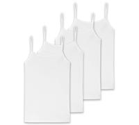 SCHIESSER Damen Spaghettitop, 4er Pack - Single Jersey, Serie 95/5, uni Weiß 4XL