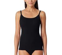 Schiesser Spaghettitop Damen Pure Rib Organic Cotton Doppelripp Schwarz Größe 44