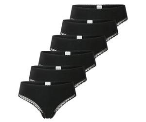 SCHIESSER Damen Strings, 6er Pack - 6Pack Cheeky String, Stretch Cotton, uni Schwarz 2XL