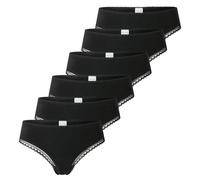 String SCHIESSER "String 6er Pack", Damen, Gr. L, schwarz, Obermaterial: 95% Baumwolle CO. 5% Elasthan EL., Unterhosen String (67545219-L) schwarz
