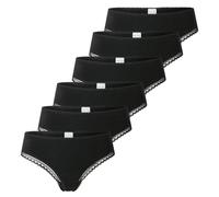 SCHIESSER Damen Strings, 6er Pack - 6Pack Cheeky String, Stretch Cotton, uni Schwarz S