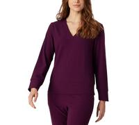 Schiesser Damen Sweatshirt Schlafshirt warm und kuschelig Lounge-Mix + Relax, Pflaume, 36