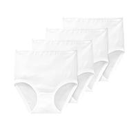 Schiesser Damen Taillenslip Maxi Original Feinripp Baumwolle 4er Pack, Farbe:Weiß, Artikel:-100 weiß, Größe:44