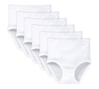 SCHIESSER Damen Taillenslips 6er Pack - Original Feinripp, Classic, Maxi Slip Weiß M