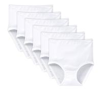 SCHIESSER Damen Taillenslips 6er Pack - Original Feinripp, Classic, Maxi Slip Weiß M