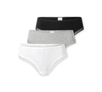 SCHIESSER Damen Strings, 3er Pack - 3Pack Cheeky String, Stretch Cotton, uni Schwarz/Grau/Weiß S
