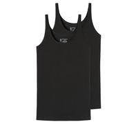 Schiesser Damen Trägertop 175994-000 2er Pack 95/5 Schwarz Größe 40