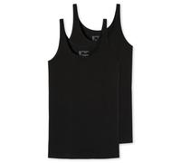 Schiesser Top Bio-Baumwolle 95/5 – 2er-Pack schwarz Damen Gr. 38