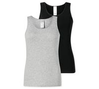 Schiesser Damen 2 Pack Trägertop Unterhemd mit Spitze - Modern Multipacks