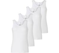 SCHIESSER Damen Tops, 4er Pack - 4Pack Trägertops, Unterhemd, Stretch Cotton, uni 2XL Weiß