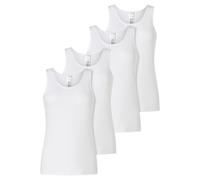 SCHIESSER Damen Tops, 4er Pack - 4Pack Trägertops, Unterhemd, Stretch Cotton, uni Weiß S