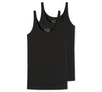 Schiesser Tank-Top 95/5 (95% Baumwolle) Unterwäsche schwarz Damen - 2er Pack, Größe 42