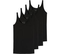 SCHIESSER Damen Trägertop, 4er Pack - Single Jersey, Serie 95/5, uni Schwarz / S S Schwarz