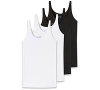 SCHIESSER Damen Trägertop, 4er Pack - Single Jersey, Serie 95/5, uni Schwarz/Weiß 3XL