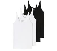 SCHIESSER Damen Trägertop, 4er Pack - Single Jersey, Serie 95/5, uni XL Schwarz/Weiß