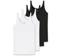 Unterhemd SCHIESSER "T-Shirt 4er Pack", Damen, Gr. XXL, N-Gr, schwarz (schwarz, weiß), Obermaterial: 95% Baumwolle CO. 5% Elasthan EL., Unterhemden Unterhemd (91366601-XXL) schwarz, weiß
