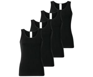 Schiesser Damen Trägertop Unterhemd (DE/NL/SE/PL, Numerisch, 46, Regular, Regular, 4 x Schwarz)