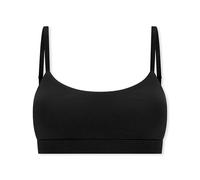 Bustier SCHIESSER "Unique Cotton", Damen, Gr. 42, N-Gr, schwarz, Obermaterial: 90% Baumwolle, 10% Elasthan, unifarben, BHs, mit herausnehmbaren Pads, ohne Bügel (60332201-42) schwarz