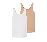 Schiesser Damen Unterhemd 2-Pack Trägertop - Unique Micro - Weiss-Maple - Größe 40