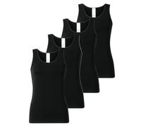 Schiesser Damen Unterhemd/Top - 95/5 Modern Cotton - 4er Pack | Feinripp Tops mit Spitzenverzierung, hoher perfektem Sitz