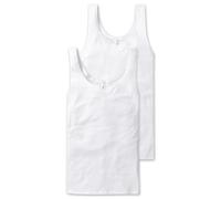 Schiesser Damen Trägertop Cotton Essentials – 2er Pack Weiß Größe 44