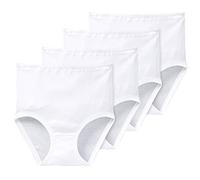 Schiesser Damen Viererpack Taillenslip Unterwäsche, weiß, 40, 30803