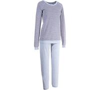 Schiesser Damen Zweiteiliger Schlafanzug Anzug lang, 1/1 Arm, Gr. 36, Blau (hellblau-Mel. 825)