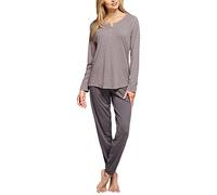 Schiesser Damen Zweiteiliger Schlafanzug Selected Premium Anzug lang, Gr. 38, Beige (beige-Mel. 406)