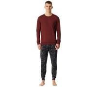Schiesser Family Long Pyjamas Cuffs Rot Baumwolle 3XL Herren