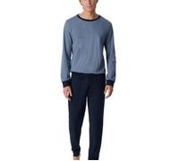 Schiesser Fine Interlock Pyjamas With Cuff Marine/Blau Baumwolle 56 Herren