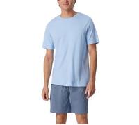 Schiesser Fine Interlock Short Pyjamas Hellblau Baumwolle 46 Herren